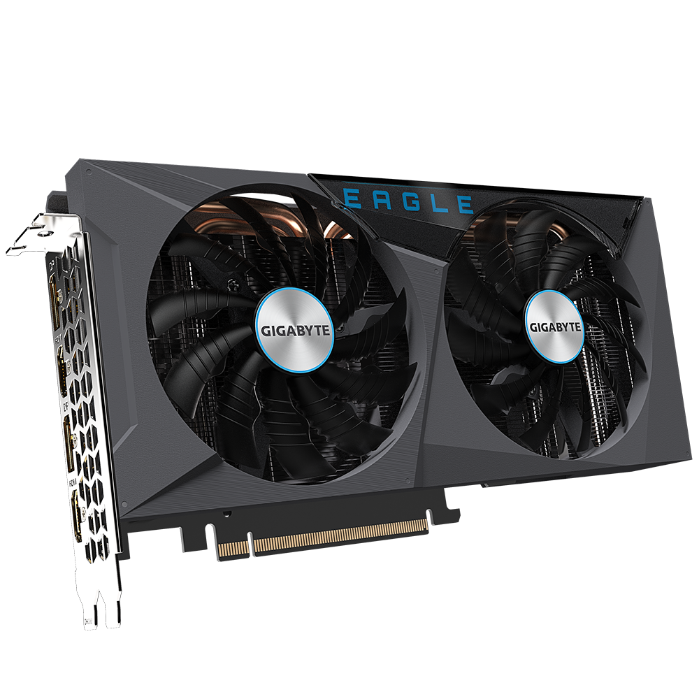 Видеокарта Gigabyte 8Gb/PCI-E NVIDIA GeForce RTX 3060 Ti EAGLE OC (LHR) [GDDR6]  (GV-N306TEAGLE OC-8GD rev2.0)